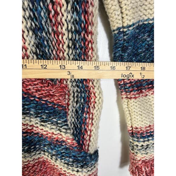 Mimi & Maggie Wool Blend Hooded Zip Cardigan Sweater Girls Medium Fringed Boho - Picture 5 of 12